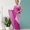 Georgette Rani Pink Festive Zari Saree