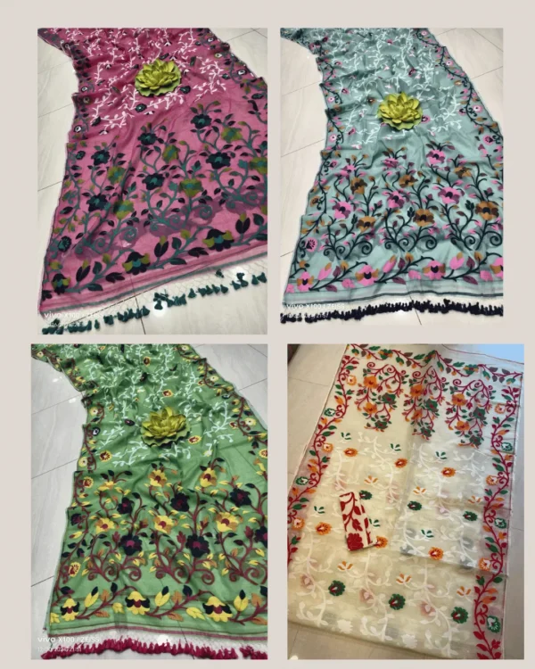 Neel Megh Dhakai Jamdani Saree 2